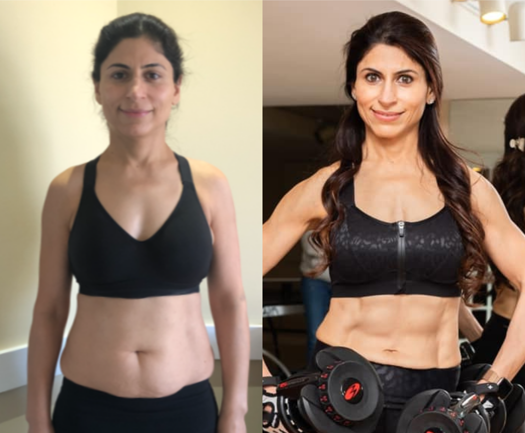 Naypriya Oberoi | Gynaecologic Surgeon & Mom of 2, 40s, ↓20lbs From lifelong weight struggles and comfort eating to sculpted abs and the best place she's ever been in body, mind and career.